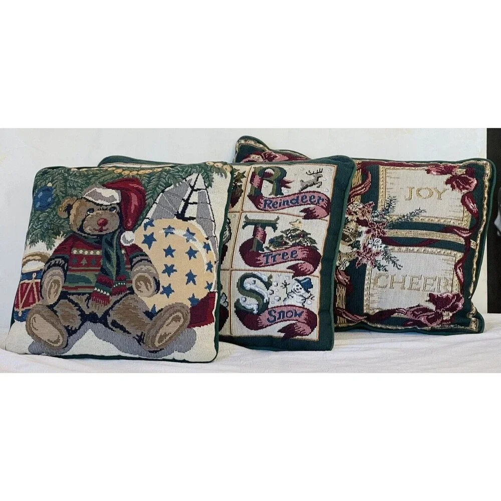 Christmas Tapestry Throw Pillow 16